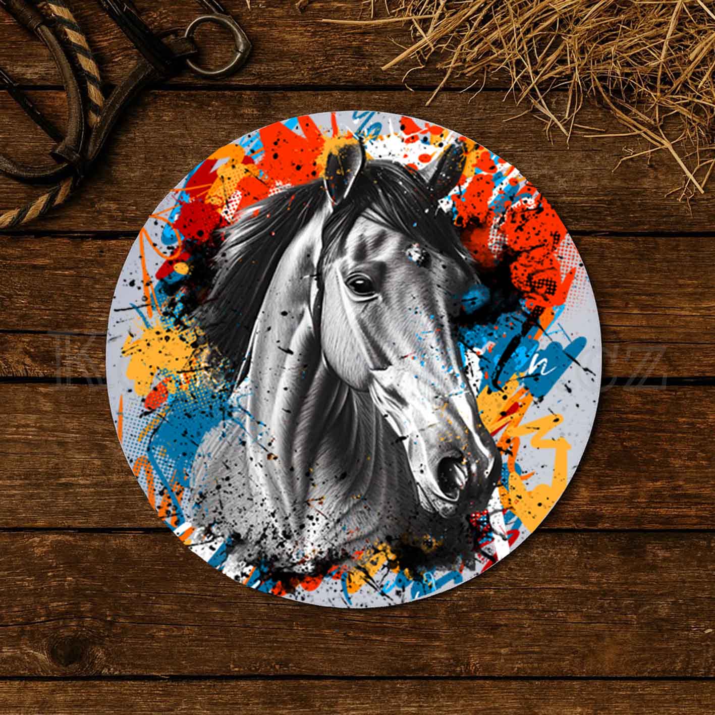 Podložka pod myš GREYS HORSE kulatá