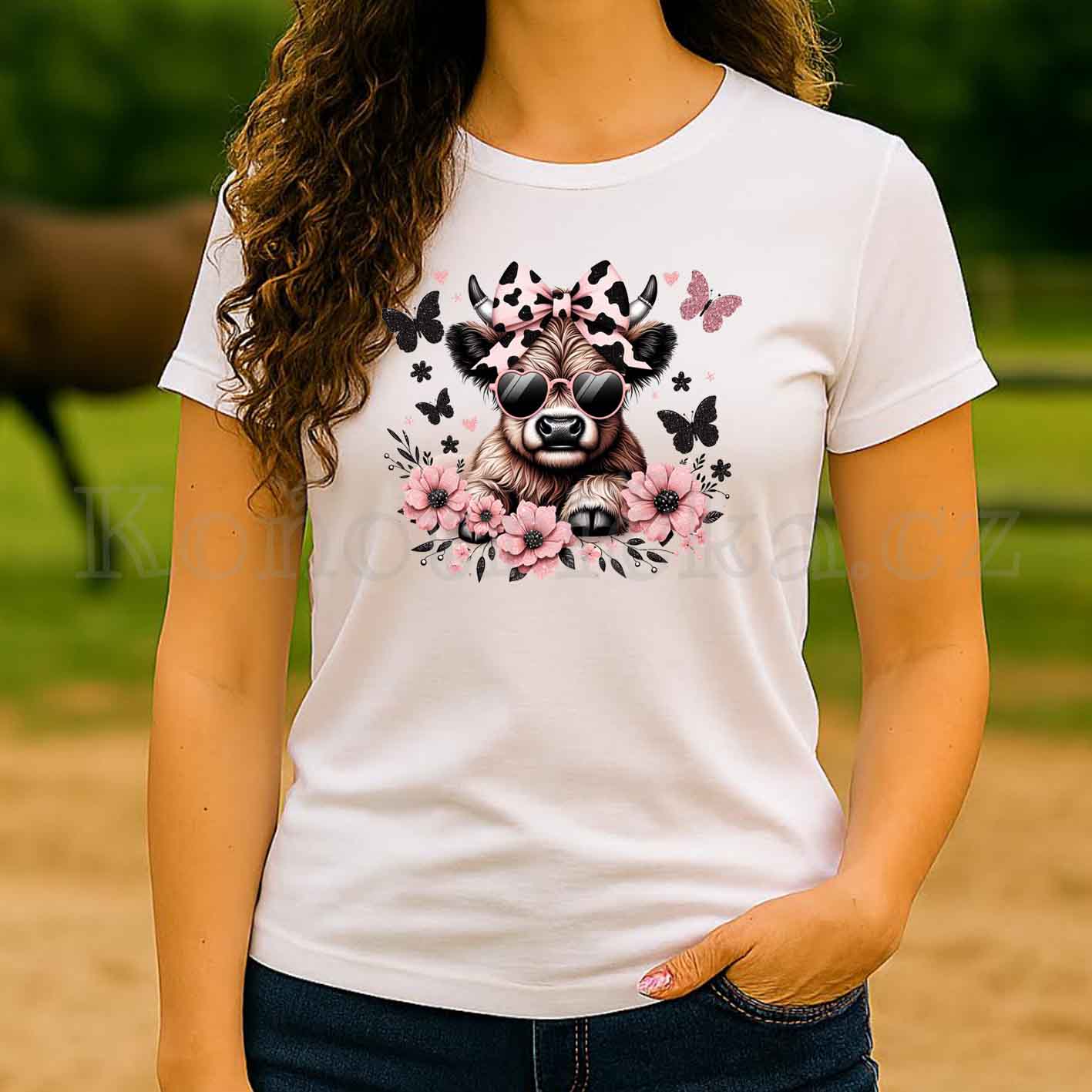 Premium Unisex tričko GALAXY COW - bílé