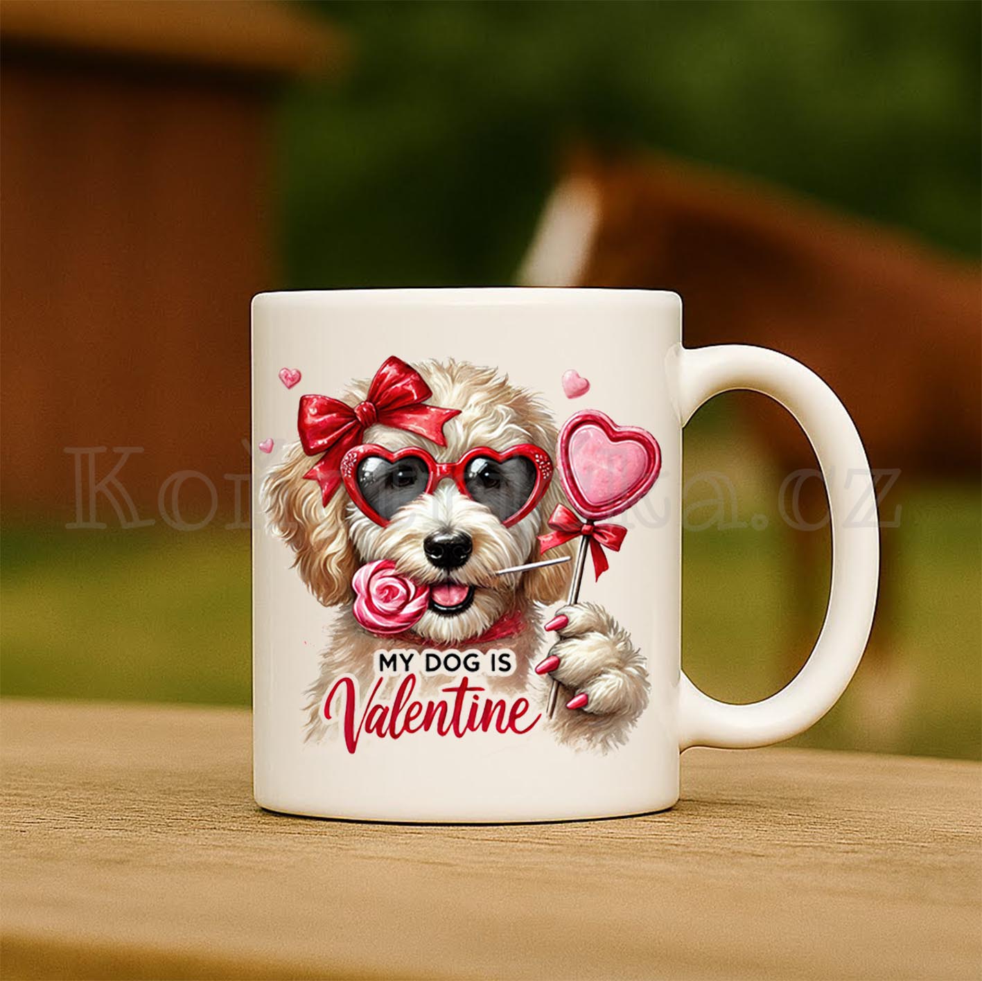 Keramický hrneček 330ml MY DOG IS VALENTINE 