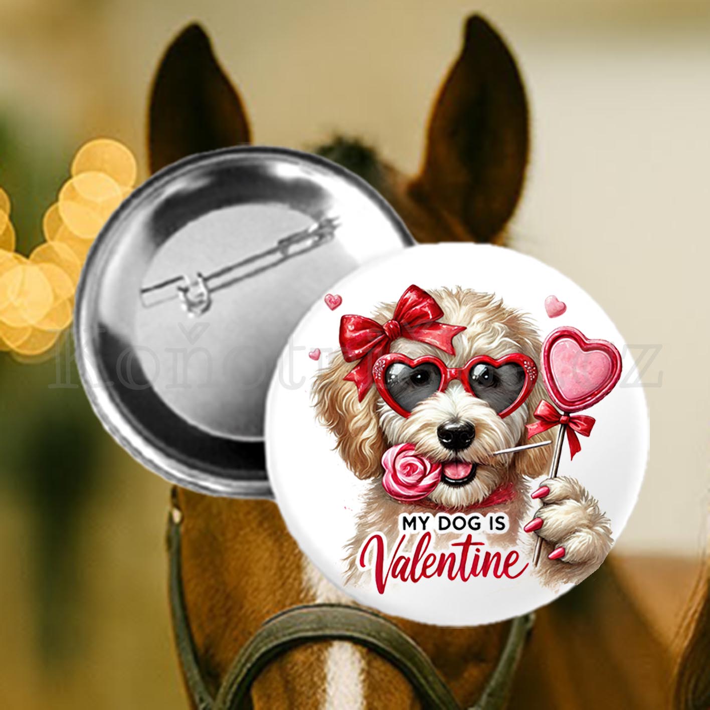 Placka/button MY DOG IS VALENTINE