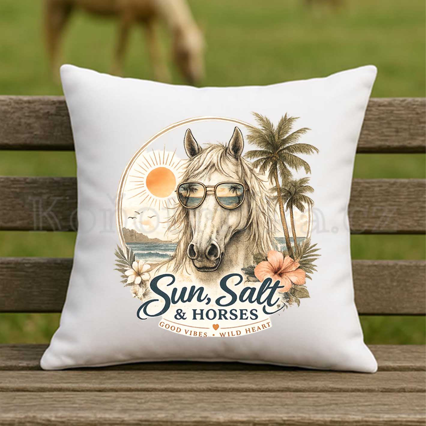 Polštářek 40x40cm s výplní SUMMER VIBE - bílý